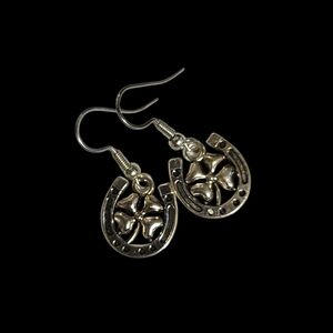 Horseshoe and Clover Earrings